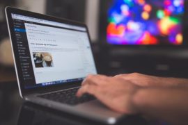 Content writer using tools to create and optimize a blog post