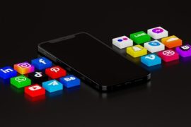 Mobile device displaying apps as part of mobile media strategy