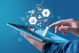 SEO diagram showing website optimization techniques for higher search ranking