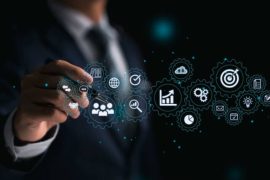 Digital strategist mapping out online marketing plan for business growth